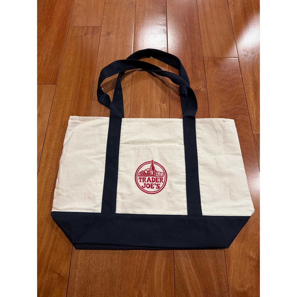 Trader Joe's Canvas Tote Bag Reusable‎ Grocery Bag Big Shopping Bag - Picture 2 of 8